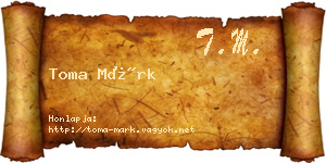 Toma Márk névjegykártya